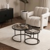 Mebel Elite Набір журнальних столиків Carrera, сірий/чорний, ME.CARRERA/P/CZ/SZKL/L - Home Club, зображення 2
