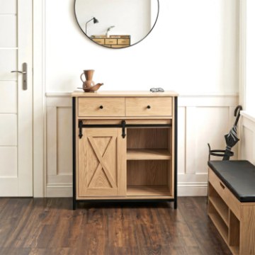 Mebel Elite Комод із шухлядами Cole 70 см, дуб/чорний, ME.COLE/D/CZ/KOM - Home Club