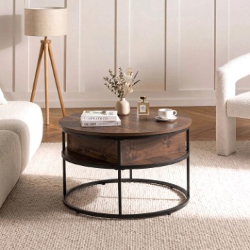 Mebel Elite Столик Astur «Горіх/Чорний», ME.ASTUR/O/CZ/L - Home Club