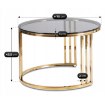 Mebel Elite Набір журнальних столиків Triton, сірий/золотий, ME.TRITON/P/ZL/SZKL/L - Home Club, зображення 7
