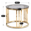 Mebel Elite Набір журнальних столиків Triton, сірий/золотий, ME.TRITON/P/ZL/SZKL/L - Home Club, зображення 8
