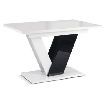 Mebel Elite Стол Clark, раскладной, 120–160 см, белый/чёрный глянцевый, PM.DUBAJ/B/PL/CZ/S - Home Club