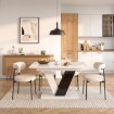 Mebel Elite Стол Clark, раскладной, 120–160 см, белый/чёрный глянцевый, PM.DUBAJ/B/PL/CZ/S - Home Club, изображение 2