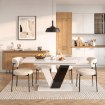 Mebel Elite Стол Clark, раскладной, 120–160 см, белый/чёрный глянцевый, PM.DUBAJ/B/PL/CZ/S - Home Club, изображение 3