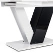 Mebel Elite Стол Clark, раскладной, 120–160 см, белый/чёрный глянцевый, PM.DUBAJ/B/PL/CZ/S - Home Club, изображение 9