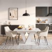 Mebel Elite Стіл Clark, розкладний, 120–160 см, білий глянцевий, PM.DUBAJ/B/PL/S - Home Club, зображення 2