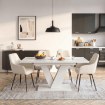 Mebel Elite Стіл Clark, розкладний, 120–160 см, білий глянцевий, PM.DUBAJ/B/PL/S - Home Club, зображення 3