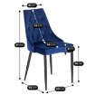 Mebel Elite Стілець Cork, темно-синій, велюровий, ME.CORK/GR/V/K - Home Club, зображення 6
