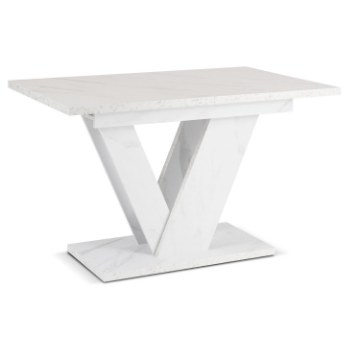 Mebel Elite Стол Clark, раскладной, 120–160 см, белый мрамор, PM.DUBAJ/BM/S - Home Club