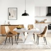 Mebel Elite Стіл Clark, розкладний, 120–160 см, білий мармур, PM.DUBAJ/BM/S - Home Club, зображення 2