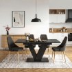 Mebel Elite Стіл Clark, розкладний, 120–160 см, чорний мармур, PM.DUBAJ/CZM/S - Home Club, зображення 3