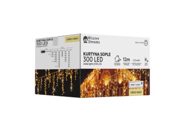 Chomik Куртина Sople 300L Тепло-Біла + Холодний Флеш, Довжина 3 + 12 М, LED9843 - Home Club