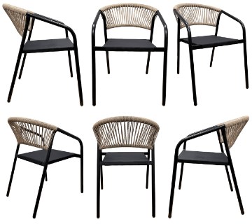 Kontrasto Стул Portino 53x62x75 см, чёрный/натуральный, OME-KRZ-00004 - Home Club