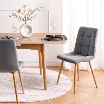 Mebel Elite Стул Fredy, серый, велюровый, ME.FREDY/P/D/V/K - Home Club
