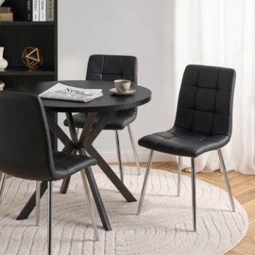 Mebel Elite Стул Enzo, чёрный, искусственная кожа, ME.ENZO/CZ/CH/E/K - Home Club