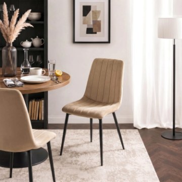 Mebel Elite Стул Ibis бежевого цвета из велюра, ME.IBIS/BZ/V/K - Home Club