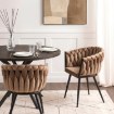 Mebel Elite Стул Elena, бежевый, плетеный, велюровый, ME.ELENA/BZ/V/K - Home Club, изображение 2