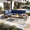 Mebel Elite Комплект садових меблів Norman, темно-синій/чорний, ME.NORMAN/GR/NAR/OGR/ZES - Home Club, зображення 2