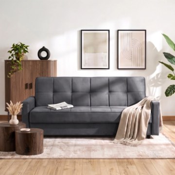 Mebel Elite Комплект із 2 розкладних диванів Aluna, сірий, PPHUE.MATRIX/PAROS6/Z2/WER - Home Club