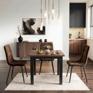 Mebel Elite Раздвижной стол Max 80–160 см, орех «Ницца»/чёрный, W.MAX/ONI/CZ/S - Home Club