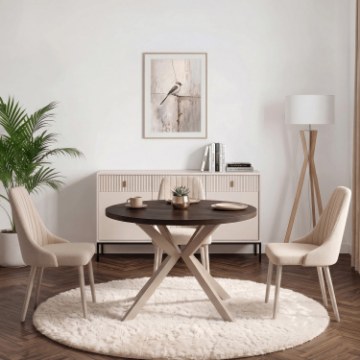 Mebel Elite Раздвижной стол Lukas 100–250 см, орех/кашмир, ME.LUKAS/O/KASZ/S - Home Club