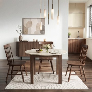 Mebel Elite Стол Harry, раскладной, 102–142 см, травертин/орех «Ницца», W.HARRY/TRAW/ONI/S - Home Club