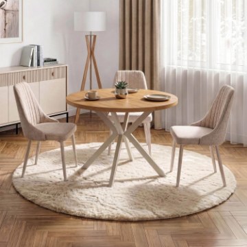 Mebel Elite Раздвижной стол Lukas 100–250 см, дуб/кашмир, ME.LUKAS/D/KASZ/S - Home Club