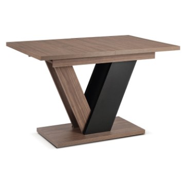 Mebel Elite Стіл Clark, розкладний, 120–160 см, горіх/чорний, PM.DUBAJ/O/CZ/S - Home Club