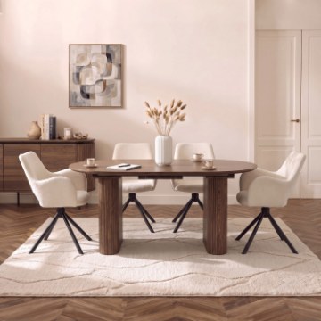 Mebel Elite Раздвижной стол Oval, 180–220 см, орех, ME.OVAL/O/S - Home Club