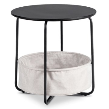 Mebel Elite Столик Varano, чёрный/бежевый, ME.VARANO/CZ/BZ/L - Home Club