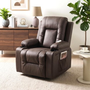 Mebel Elite Масажне крісло Box, темно-коричневе, екошкіра, ME.BOX/BR/E/FW - Home Club