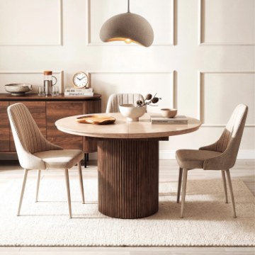 Mebel Elite Стол Aurelio, раскладной, 120–160 см, травертин/орех, ME.AURELIO/TRAW/O/S - Home Club