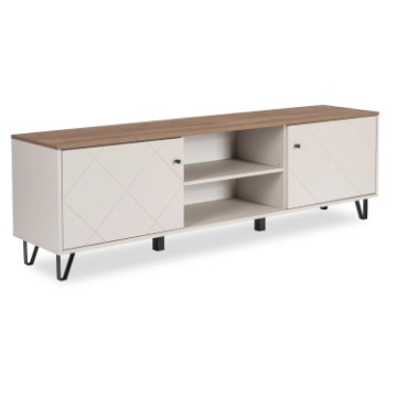 Mebel Elite Тв-тумба Bacardi 183 см, цвет «Кашмир»/дуб «Кастелло», W.BILBAO/BL2/DCAS/KASZ/RTV - Home Club
