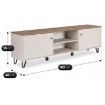 Mebel Elite Тв-тумба Bacardi 183 см, цвет «Кашмир»/дуб «Кастелло», W.BILBAO/BL2/DCAS/KASZ/RTV - Home Club, изображение 9