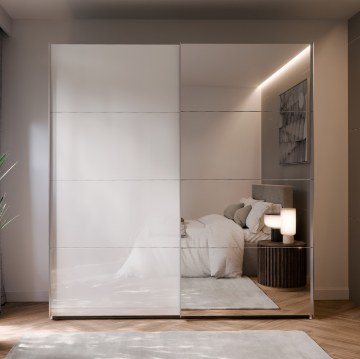 Forte Шкаф 200 см Sophistispace, белый / белый глянцевый, SSQS32414-C04 - Home Club