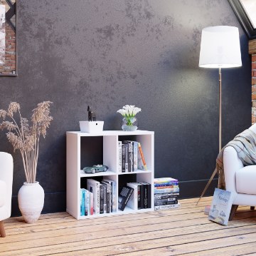 Forte Відкрита квадратна шафа Net106, біла, MXXR221-120 - Home Club