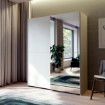 Forte Розсувна шафа з дзеркалом 150 см Schach&matt, біла, SHMS72233-120 - Home Club