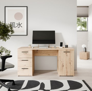 Forte Письменный стол 140 см Net307 «Дуб Artisan», MT311-D78 - Home Club