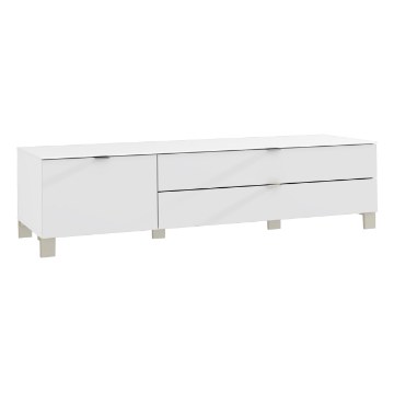 Forte Шкафчик 165 см Poole, белый / стекло белого цвета Optiwhite, ENJT121-C605 - Home Club