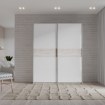 Forte Шкаф-купе 170 см Rondino, дуб песочный/белый глянцевый, RDNS727E1-T30 - Home Club