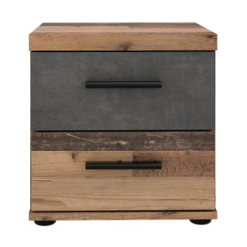Forte Приліжкова тумба 40 см з шухлядами Winnie Old – Wood Vintage/Бетон, WNK08-C754 - Home Club