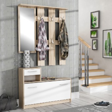 Forte Прихожая 100 см Hallways Дуб «Сонома» / Белый, FOXD011-Q36F - Home Club