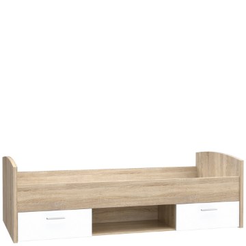 Forte Подростковая кровать с ящиками 90x200 см Winnie, дуб «Сонома»/белый, WNL09-Q36 - Home Club