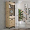 Forte Узкая витрина шириной 65 см Trondheim, дуб Artisan/черный дуб, TDHV712-C773 - Home Club