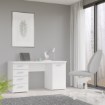 Forte Білий письмовий стіл розміром 145x60 см із 4 шухлядами та шафкою, MT926-Z12M - Home Club
