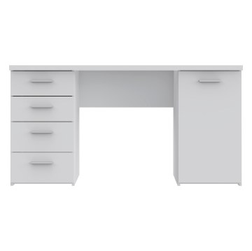 Forte Белый письменный стол размером 145x60 см с 4 ящиками и тумбой, MT926-Z12M - Home Club