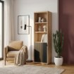 Forte Стеллаж 60 см Auriquet «Дикий дуб» натуральный / чёрный, AUQR711L-Q362 - Home Club