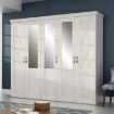Forte Большой шкаф с зеркалом, 255 см, Kashmir, белая сосна, KSMS955S3-D43 - Home Club