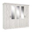 Forte Большой шкаф с зеркалом, 255 см, Kashmir, белая сосна, KSMS955S3-D43 - Home Club, изображение 4