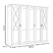 Forte Большой шкаф с зеркалом, 255 см, Kashmir, белая сосна, KSMS955S3-D43 - Home Club, изображение 6